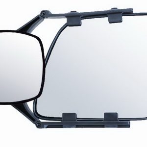 Cipa Exterior Towing Mirror, Clip on, Dual 4-1/4 X 5-3/4 Inch Flat Mirror with 2-3/4 X 4-1/2 Inch Convex Blindspot, Adjustable – 11953