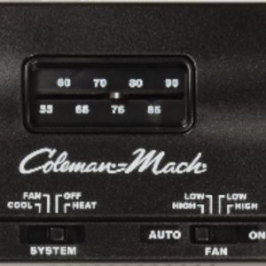 Coleman-Mach Wall Thermostat, Cool Only, Analog Readout, 12 Volt DC, Black – 7330-3861