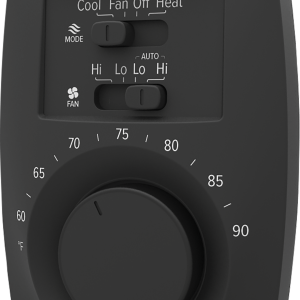 Coleman-Mach Wall Thermostat, Single Stage, For Heat/ Cool Control, Mechanical Readout, 12 Volt DC, With High/ Low Fan Speed Control – 9420-351