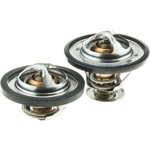 Motorad Thermostat, Standard, Temperature: 180F and 205F, With Water Inlet and Water Outlet Thermostats/ Water Outlet Gaskets/ Set of 2 Seals – 427457