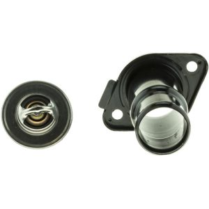Motorad Thermostat, Temperature: 195F, Steel/ Stainless Steel/ Copper/ Rubber/ Paper, With Gasket, Black/ Silver – 5181KT