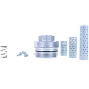 Motorad Oil Filler Cap, Screw-On, Round, Aluminum, Silver, 6 Inch Height, Includes 3 Cartridge Tubes – MO303KT
