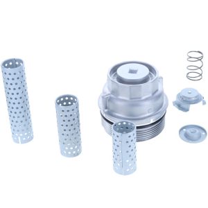 Motorad Oil Filler Cap, Screw-On, Round, Aluminum, Silver, 6 Inch Height, Includes 3 Cartridge Tubes – MO303KT
