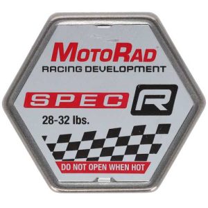 Motorad Radiator Cap, Spec-R, 32 PSI Maximum Pressure, Hexagon, Silver, Stainless Steel/ Rubber, Spec-R Logo – MRD501