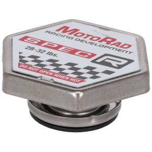 Motorad Radiator Cap, Spec-R, 32 PSI Maximum Pressure, Hexagon, Silver, Stainless Steel/ Rubber, Spec-R Logo – MRD501