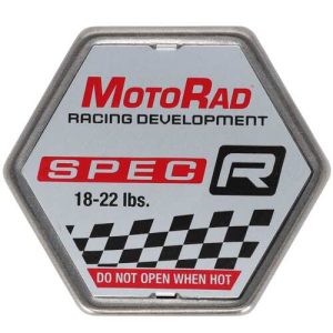 Motorad Radiator Cap, Spec-R, 22 PSI Maximum Pressure, Hexagon, Silver, Stainless Steel/ Rubber, Spec-R Logo – MRD503
