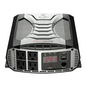 Cobra Power Inverter, Inverts 10 – 15 Volt DC to 115 Volt AC, 1500 Continuous/ 3000 Peak Watts, 90 Percent Efficiency – CPI1500W