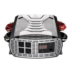 Cobra Power Inverter, Inverts 10 – 15 Volt DC to 115 Volt AC, 3000 Continuous/ 6000 Peak Watts, 90 Percent Efficiency – CPI3000W
