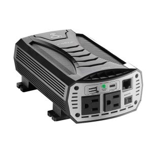 Cobra Power Inverter, Inverts 10 – 15 Volt DC to 115 Volt AC, 400 Continuous/ 800 Peak Watts, 90 Percent Efficiency, 2 Grounded AC Outlets – CPI400PSW