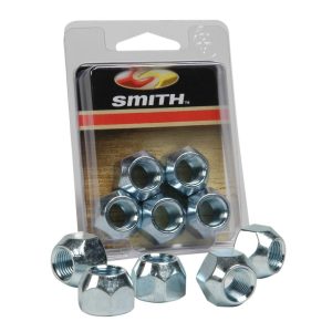 C.e. Smith Lug Nut, 1/2 Inch X 20 Thread Size, Conical Seat, Open End Lug, 13/16 Inch Hex Size, Zinc Plated, Silver, Steel, Set of 5 – 11052A