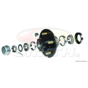 C.e. Smith Trailer Axle Hub, 5 X 4-1/2 Inch Bolt Pattern, 1350 Pound Capacity, With Carry Case/ Dust Cap/ Cotter Pin and Lug Nuts – 13311