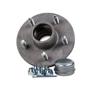 C.e. Smith Trailer Axle Hub, 5 X 4-1/2 Inch Bolt Pattern, 1350 Pound Capacity, With Carry Case/ Dust Cap/ Cotter Pin and Lug Nuts, Galvanized – 13315