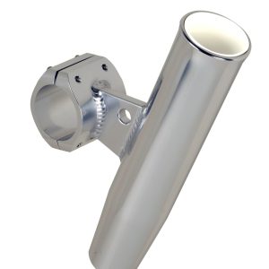 C.e. Smith Fishing Rod Holder, Use to Hold Fishing Rod, Horizontal Clamp-On Mount, Cradle Type Hold, Anodized, Aluminum – 53730