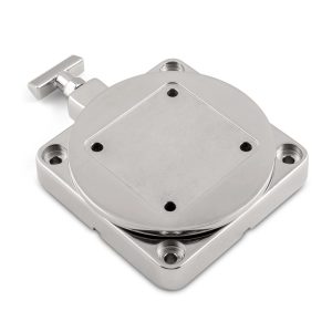 Cannon Downrigger Mount, Low-Profile Swivel Base, Silver, 316-Grade Stainless Steel Construction – 1903002