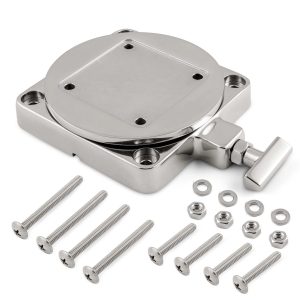 Cannon Downrigger Mount, Low-Profile Swivel Base, Silver, 316-Grade Stainless Steel Construction – 1903002