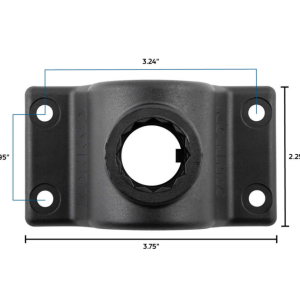 Cannon Fishing Rod Holder Mount, For Use with Cannon Three-Position Adjustable Rod Holder, Side/ Deck Mount, Black – 1907060