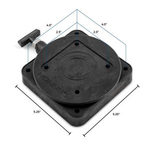Cannon Downrigger Mount, Low-Profile Swivel Base, Black, Composite Construction, 5-1/4 Inch Length X 5-1/4 Inch Width Dimension – 2207003