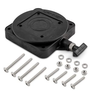 Cannon Downrigger Mount, Low-Profile Swivel Base, Black, Composite Construction, 5-1/4 Inch Length X 5-1/4 Inch Width Dimension – 2207003