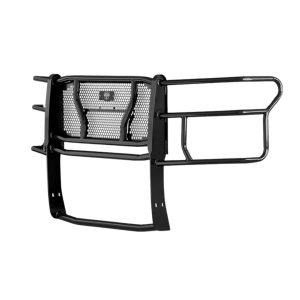 Cattleman’s Grille Guard, 1 Piece, Powder Coated, Black, Steel, 2-3/8 Inch Diameter, With Brush Guard, Without Skid Plate, Without Step Plate – 1124PS