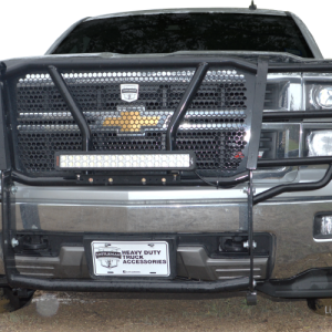 Cattleman’s Grille Guard, Powder Coated, Black, Steel, With Brush Guard, With Mesh Screen, Without Skid Plate, Without Step Plate – 1131P