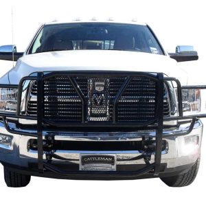 Cattleman’s Grille Guard, Powder Coated, Black, Steel, With Brush Guard, Without Skid Plate, Without Step Plate – 1227P