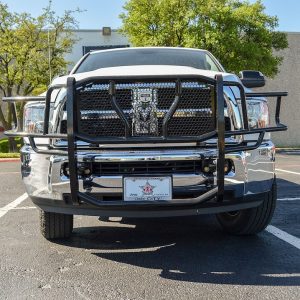 Cattleman’s Grille Guard, Powder Coated, Black, Steel, With Brush Guard, Without Skid Plate, Without Step Plate – 1227P