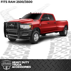 Cattleman’s Grille Guard, Powder Coated, Gloss Black, Steel, With Brush Guard, Without Skid Plate, Without Step Plate – 1229P