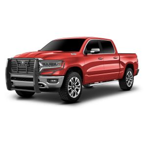 Cattleman’s Grille Guard, 1-Piece, Powder Coated, Gloss Black, Steel, 2 Inch Diameter, With Brush Guard, Without Skid Plate – 1240B
