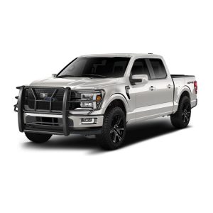 Cattleman’s Grille Guard, 1-Piece, Powder Coated, Gloss Black, Steel, 2 Inch Diameter, With Brush Guard, Without Skid Plate – 1307B