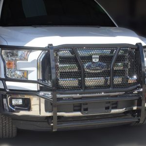 Cattleman’s Grille Guard, Powder Coated, Gloss Black, Steel, With Brush Guard, Without Skid Plate, Without Step Plate – 1307P