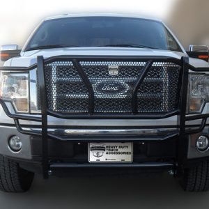 Cattleman’s Grille Guard, Gloss Powder Coated, Black, Steel, With Brush Guard, Without Skid Plate, Without Step Plate – 1309P