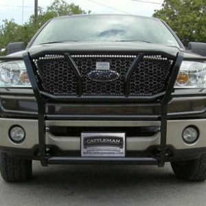 Cattleman’s Grille Guard, Powder Coated, Gloss Black, Steel, With Brush Guard, Without Skid Plate, Without Step Plate – 1311P