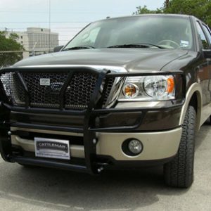 Cattleman’s Grille Guard, Powder Coated, Gloss Black, Steel, With Brush Guard, Without Skid Plate, Without Step Plate – 1311P