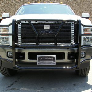 Cattleman’s Grille Guard, Powder Coated, Gloss Black, Steel, With Brush Guard, Without Skid Plate, Without Step Plate – 1325P