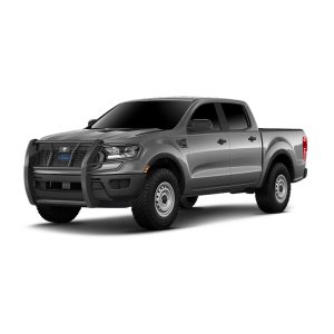 Cattleman’s Grille Guard, 1-Piece, Powder Coated, Gloss Black, Steel, 2 Inch Diameter, With Brush Guard, Without Skid Plate – 1374B