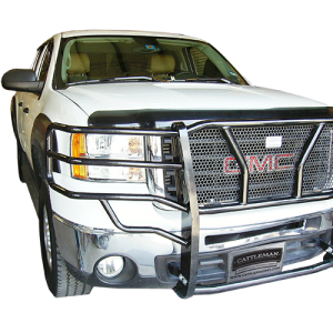 Cattleman’s Grille Guard, Powder Coated, Gloss Black, Steel, With Brush Guard, Without Skid Plate, Without Step Plate – 1417P