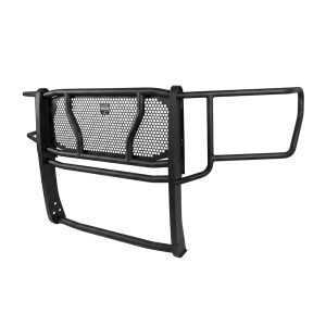 Cattleman’s Grille Guard, 1 Piece, Powder Coated, Black, Steel, 2-3/8 Inch Diameter, With Brush Guard, Without Skid Plate, Without Step Plate – 1434P