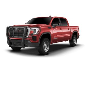Cattleman’s Grille Guard, 1-Piece, Powder Coated, Gloss Black, Steel, 2 Inch Diameter, With Brush Guard, Without Skid Plate – 1459B