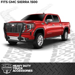 Cattleman’s Grille Guard, HD Grille Guard, 1-Piece, Powder Coated, Gloss Black, Steel, 2 Inch Diameter, With Brush Guard, Without Skid Plate – 1461B