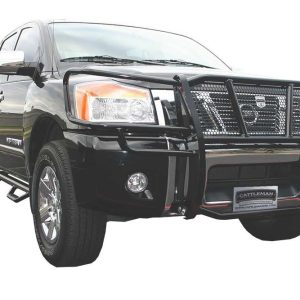 Cattleman’s Grille Guard, Gloss Powder Coated, Black, Steel, With Brush Guard, Without Skid Plate, Without Step Plate – 1510P