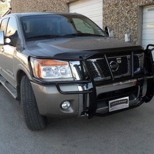 Cattleman’s Grille Guard, Gloss Powder Coated, Black, Steel, With Brush Guard, Without Skid Plate, Without Step Plate – 1510P