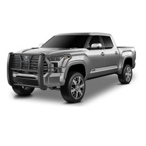 Cattleman’s Grille Guard, 1-Piece, Powder Coated, Gloss Black, Steel, 2 Inch Diameter, With Brush Guard, Without Skid Plate – 1531B
