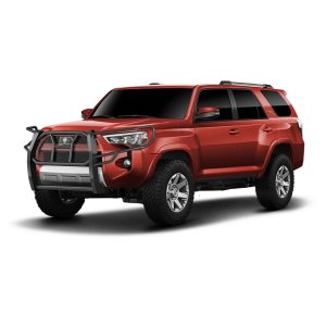 Cattleman’s Grille Guard, 1-Piece, Powder Coated, Gloss Black, Steel, 2 Inch Diameter, With Brush Guard, Without Skid Plate – 1532B