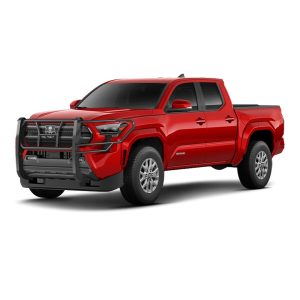 Cattleman’s Grille Guard, 1-Piece, Powder Coated, Gloss Black, Steel, 2 Inch Diameter, With Brush Guard, Without Skid Plate – 1533B