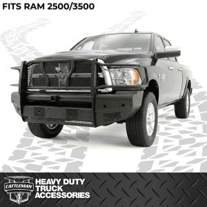 Cattleman’s Bumper, One Piece Design, Mounting Hardware Included, With Grille Guard, Without Winch Mount, Without Fog Light Cutouts – 2258PR