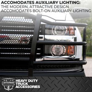 Cattleman’s Bumper, One Piece Design, Mounting Hardware Included, With Grille Guard, Without Winch Mount, Without Fog Light Cutouts – 2369P