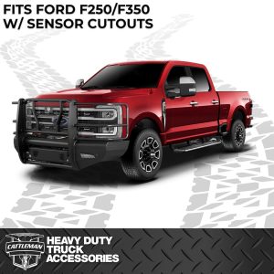 Cattleman’s Bumper, One Piece Design, Mounting Hardware Included, With Grille Guard, Without Winch Mount, Without Fog Light Cutouts – 2370PS