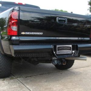 Cattleman’s Bumper, Pipe Series, One Piece Design, Mounting Hardware Included, Without Light Cutouts, Powder Coated Glossy Black Steel – 4100