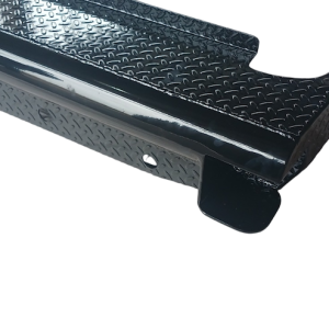 Cattleman’s Bumper, Pipe Series, One Piece Design, Mounting Hardware Included, With 12 Inch Light Cutouts, Powder Coated Glossy Black Steel – 4228
