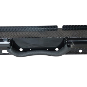 Cattleman’s Bumper, Pipe Series, One Piece Design, Mounting Hardware Included, With 12 Inch Light Cutouts, Powder Coated Glossy Black Steel – 4228